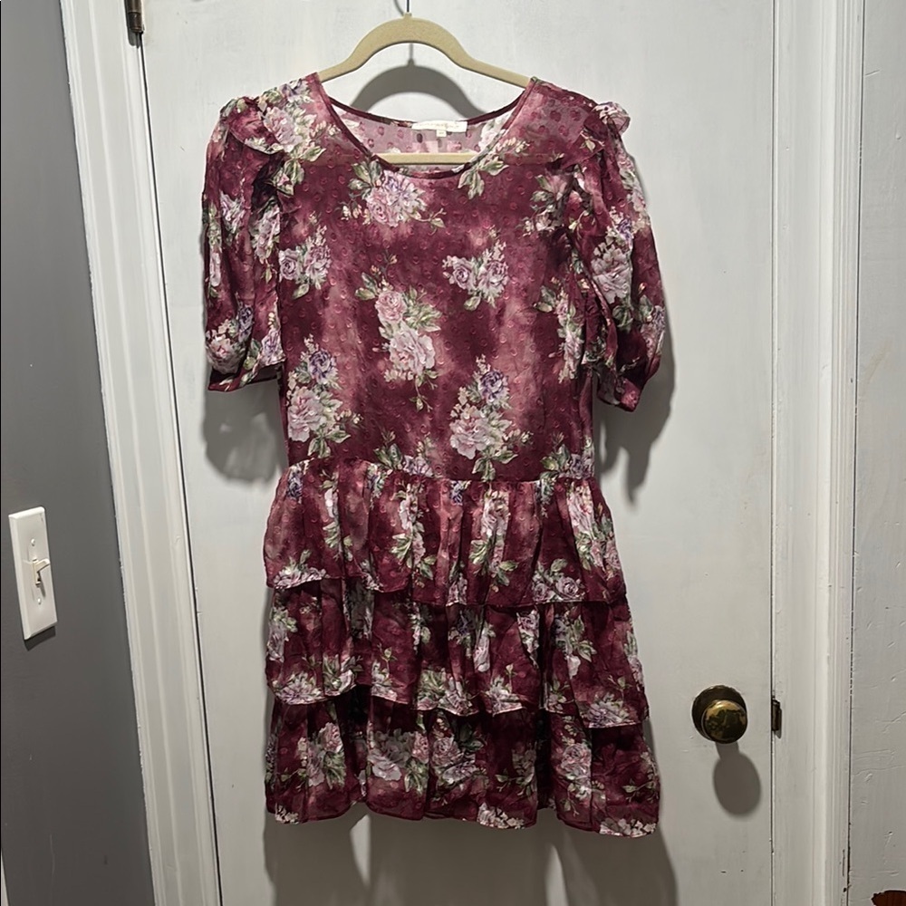 Loveshackfancy Cata Mini Silk Blend Floral Dress
